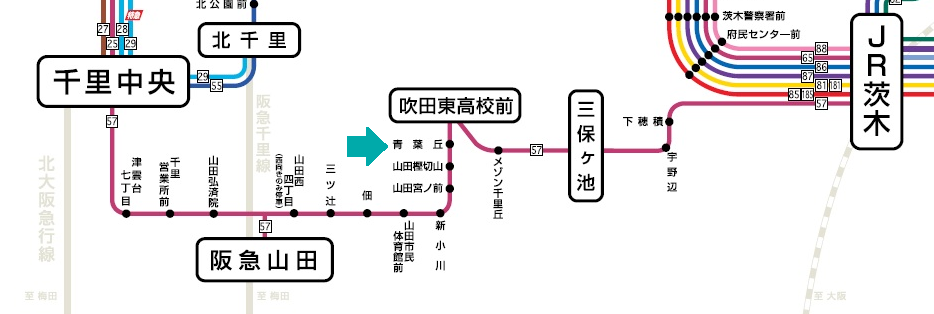 阪急バスの路線図より